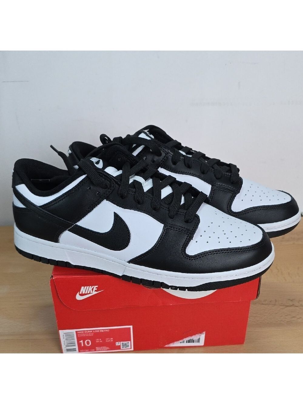 Nike Black and White DUNK Low RETRO Sneakers